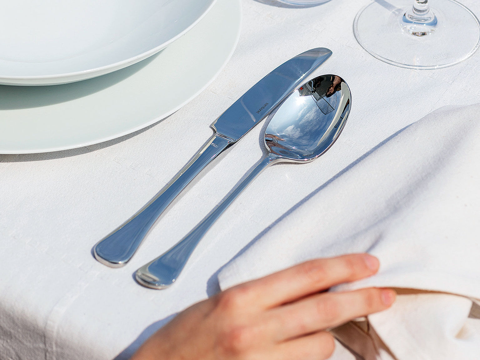 Sterling silver plated flatware top