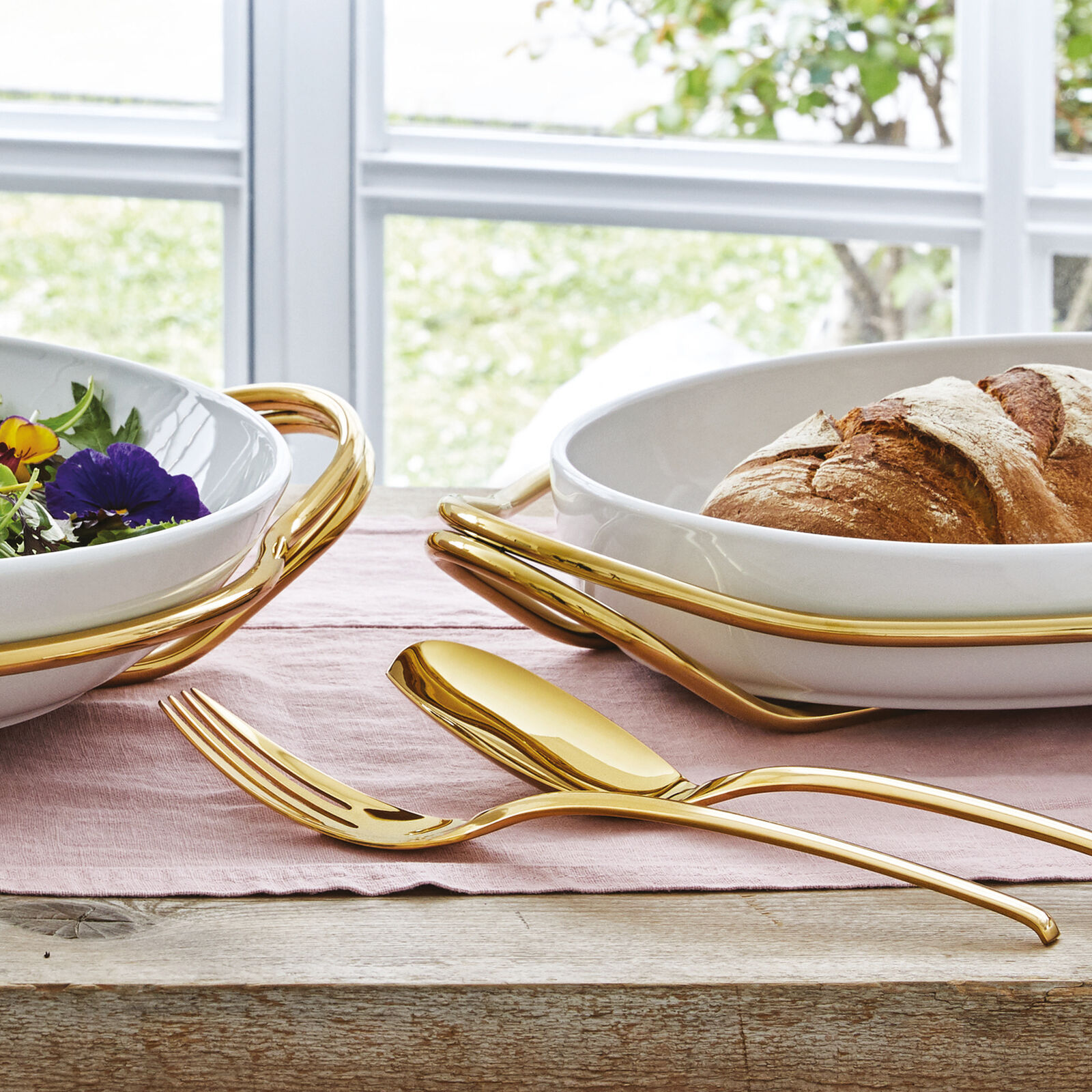 Serving spoon and fork set  image number null