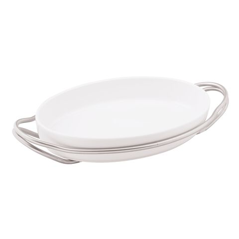 Oval dish with holder 