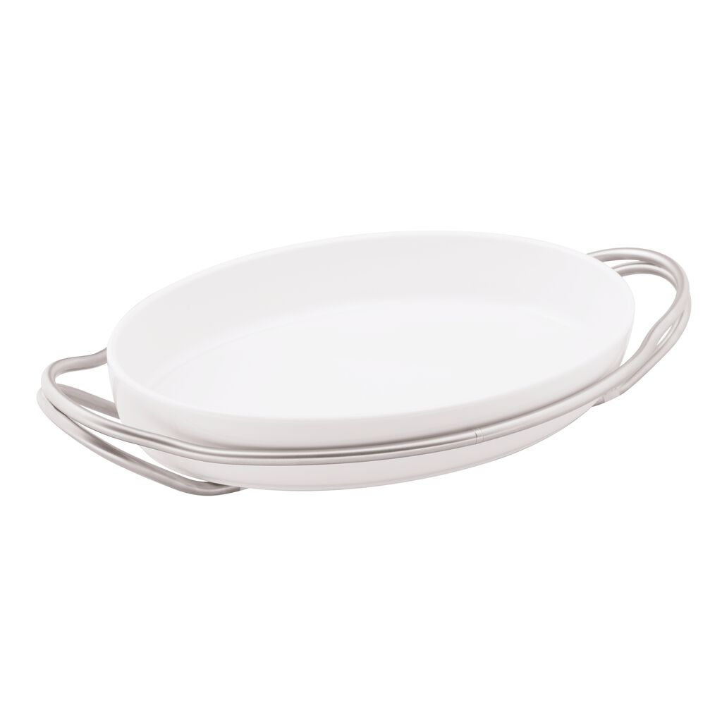 Oval dish with holder  image number 0