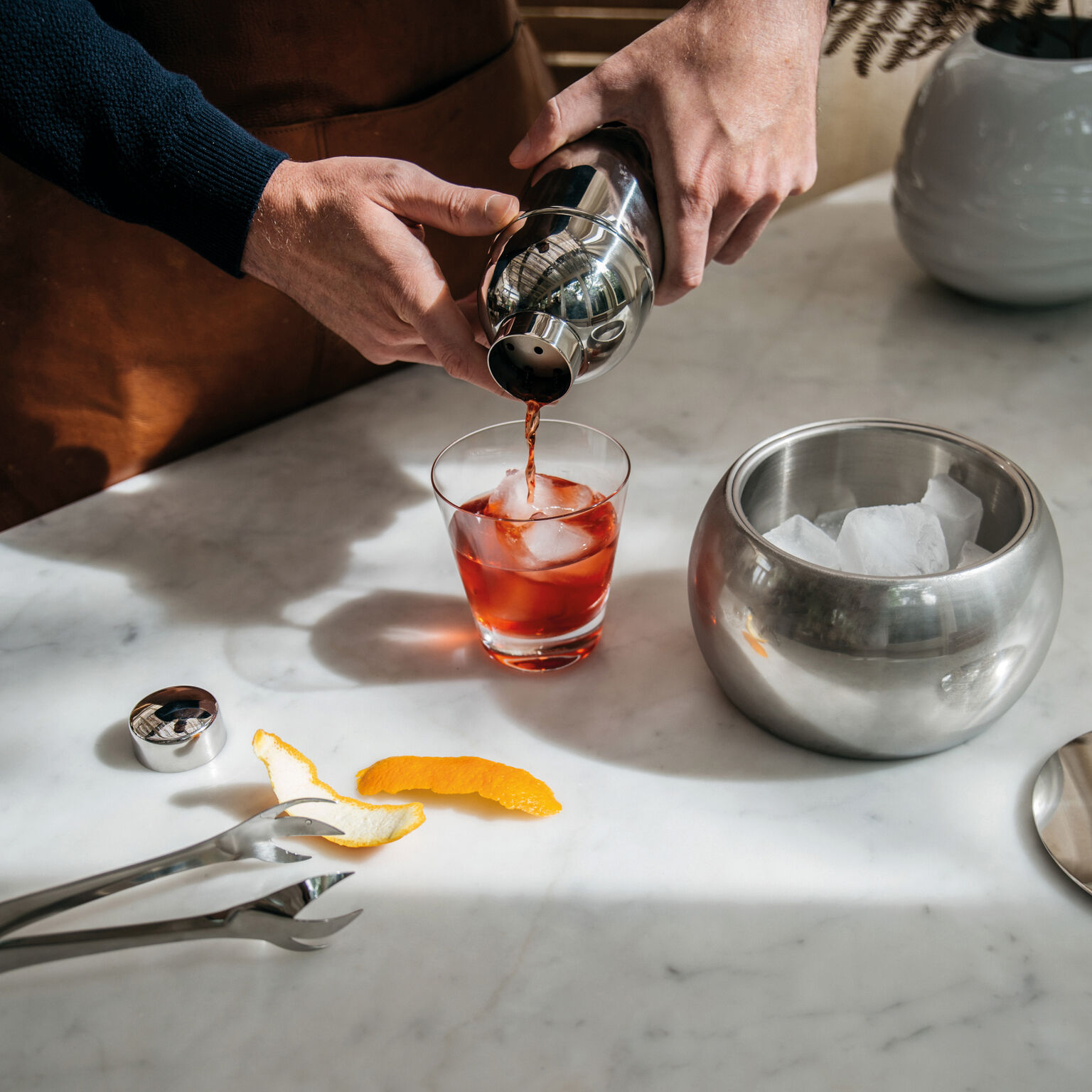 Insulated ice bucket , Mirror Steel, Sphera, Sambonet