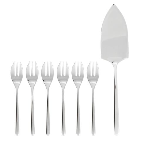 6 cake forks set and cake server