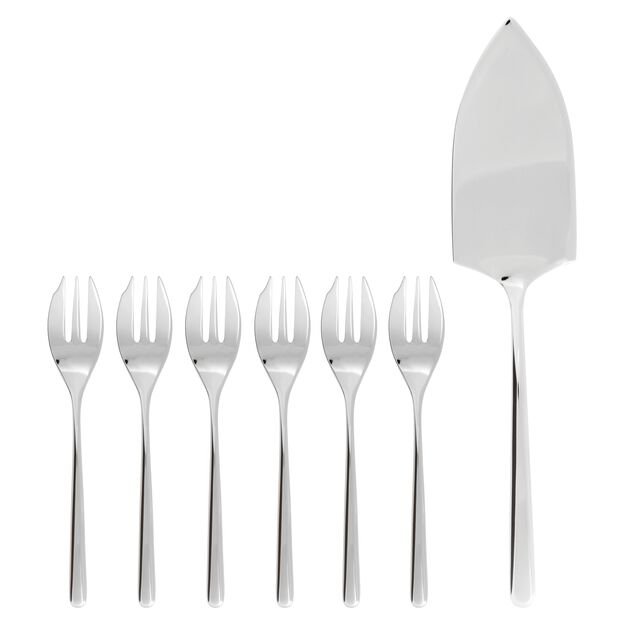 6 cake forks set and cake server image number 0