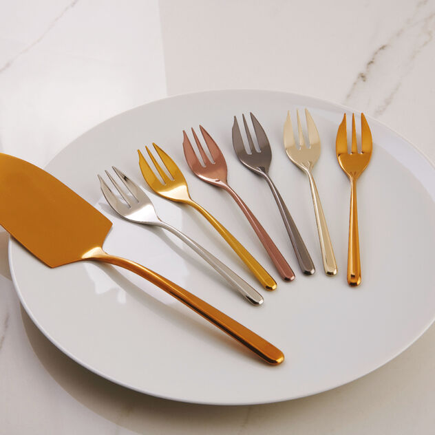 6 cake forks set and cake server image number 1