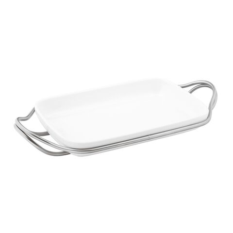 Rectangular dish with holder 