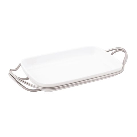 Rectangular dish with holder 