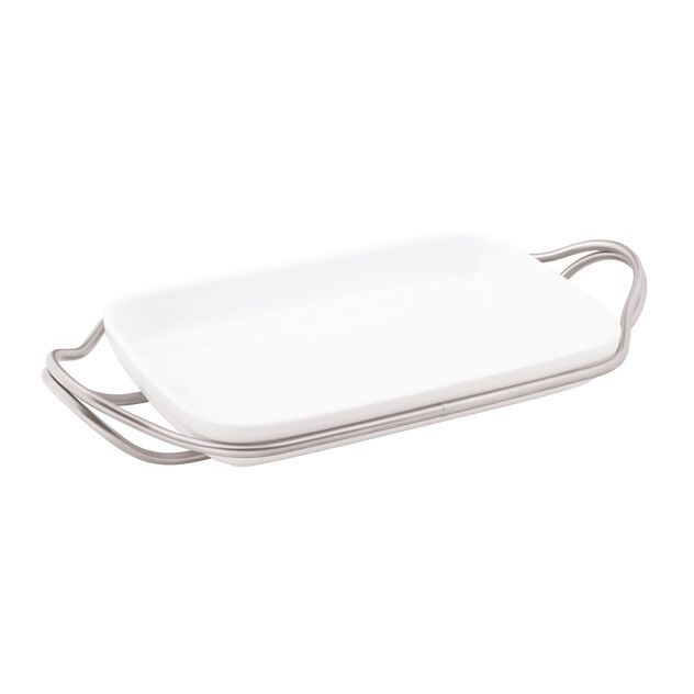 Rectangular dish with holder  image number 0