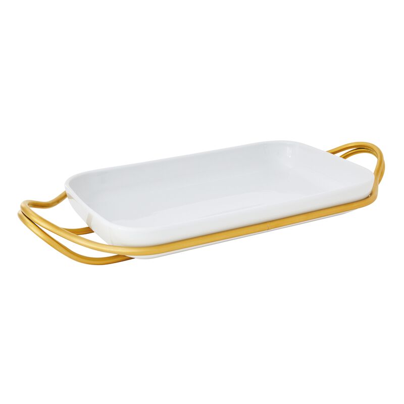 Rectangular dish with holder 