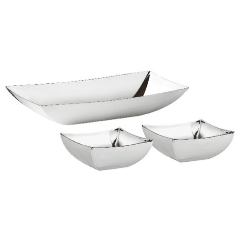 Set 2 square bowls and 1 bread basket