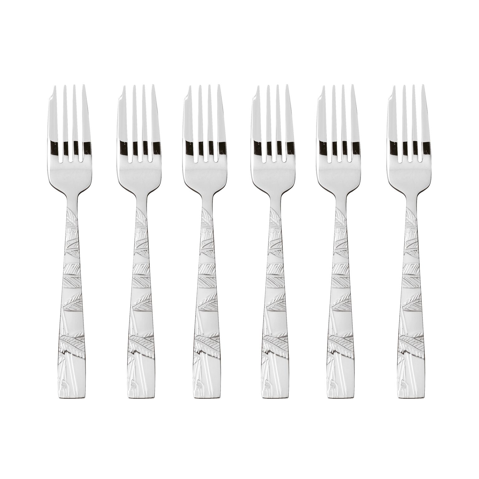 6 cake forks set , Mirror Steel, Jungle, Sambonet
