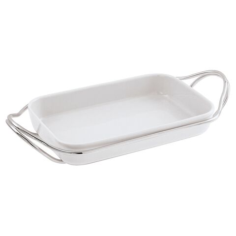 Rectangular dish with holder 