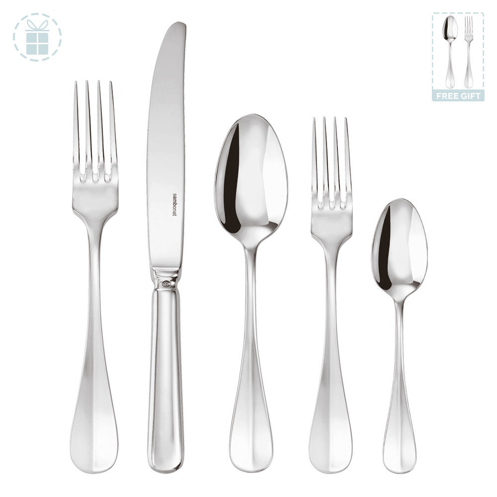 _0808_jさん専用 Flatware place setting, 20 pieces, Mirror Steel, Baguette, Sambonet